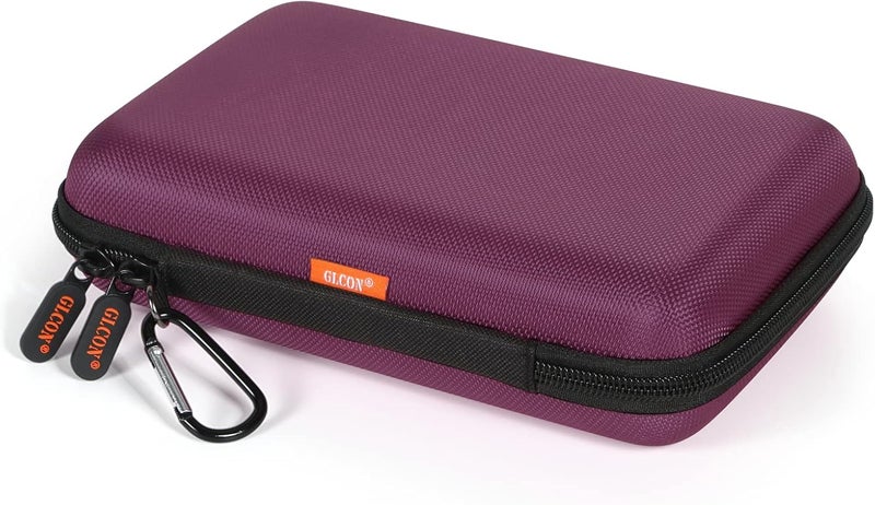 GLCON Deep Purple Carrying Case - Hard Storage Case Electronics Organizer Tech Pouch for Hard Drive, Power Bank, Cell Phone, Charger Enclosure - Portable Travel Pouch Bag with Carabiner - Image 1